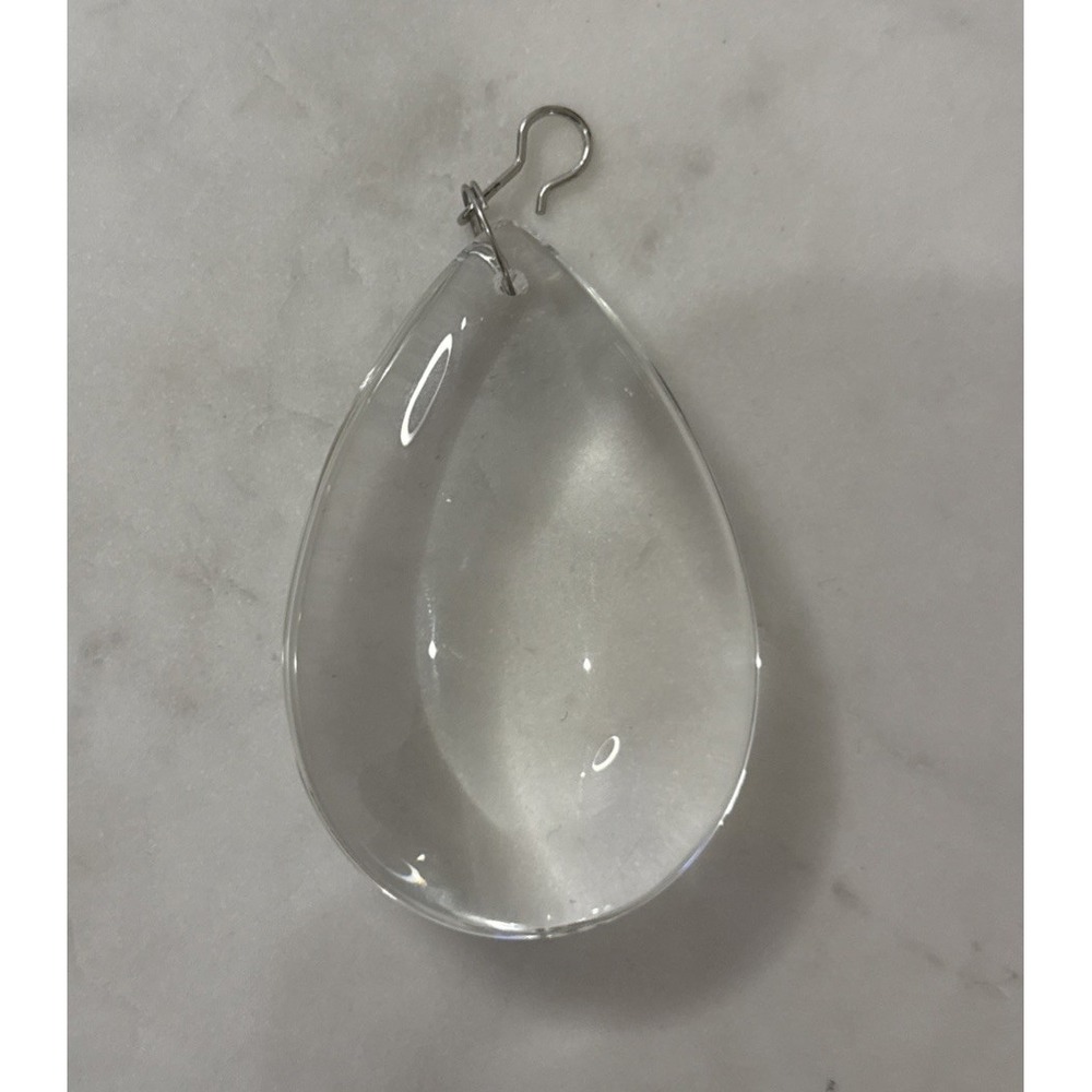 Pottery Barn Clarissa REPLACEMENT Glass LARGE teardrop Crystal Chandelier Silver